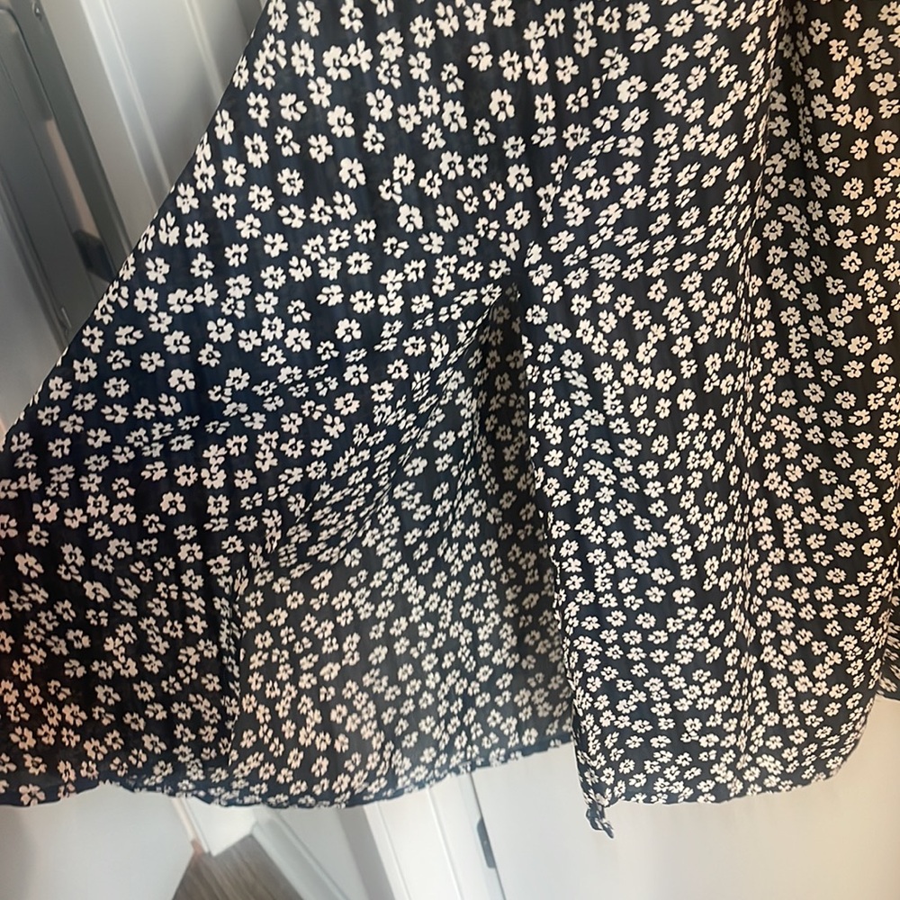 Black Floral Slip Dress with Spaghetti Straps - Picture 3 of 8